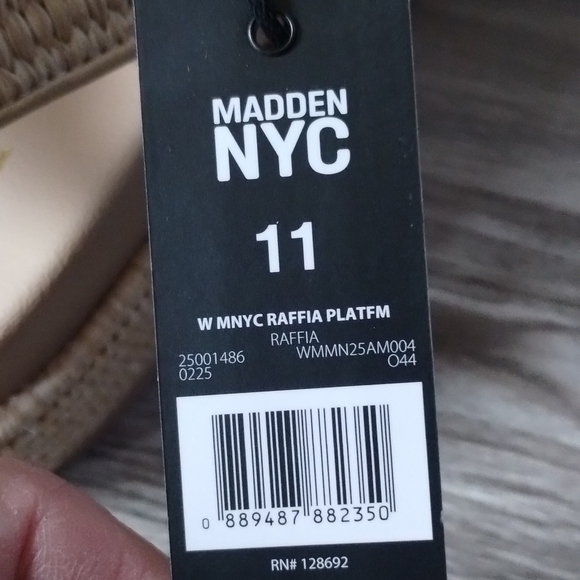 Madden NYC Big Mona Chunky Platform Sandal Natural Raffia Women's Size 11 - Picture 5 of 5